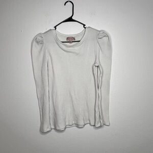Philosophy White Ribbed Long Sleeve Top